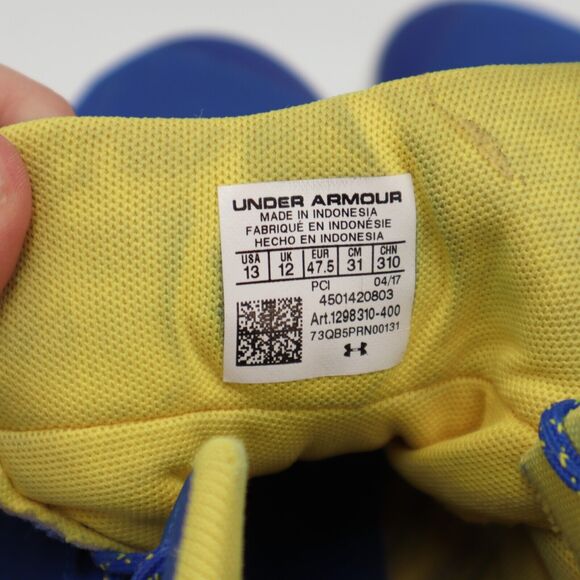 Under Armour Mens Size 13 Basketball Shoes Get B Zees Blue Gym Indoor Sneakers - Picture 10 of 16